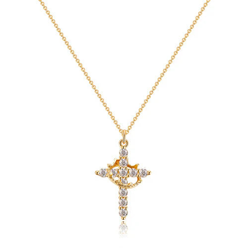 Light&Love Cross & Crown Necklace