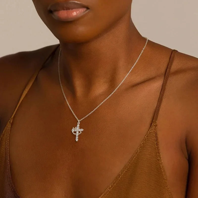 Light&Love Cross & Crown Necklace
