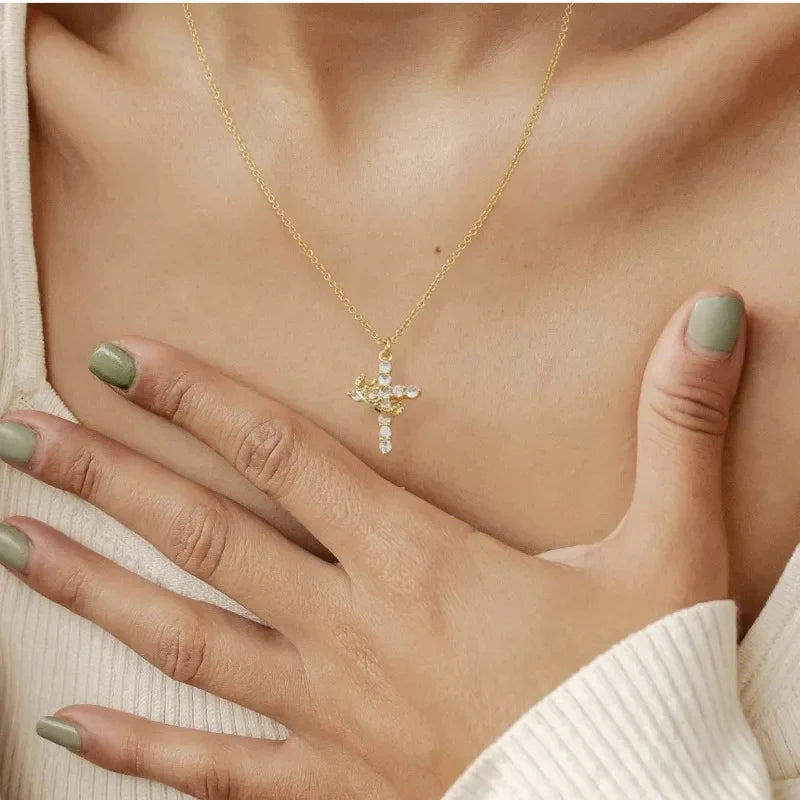 Light&Love Cross & Crown Necklace