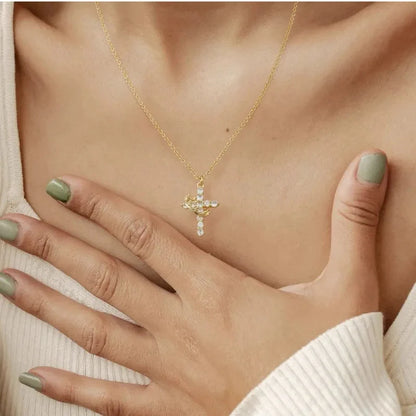 Light&Love Cross & Crown Necklace